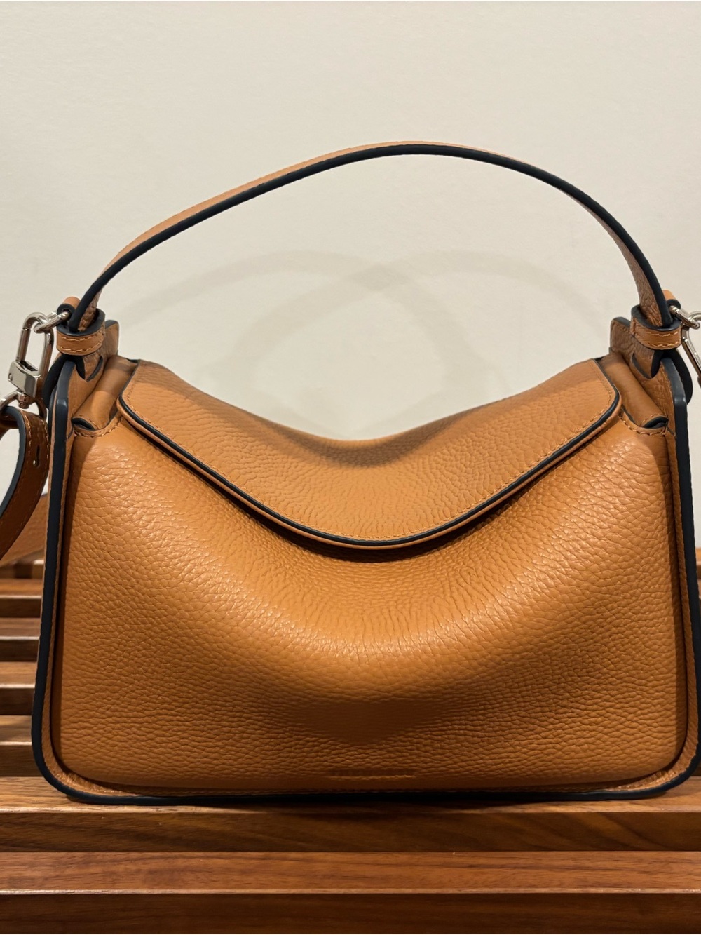 The Horse Clementine Bag: Tan Pebbled Leather Shoulder Bag